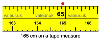 165 cm on a tape measure 165 centimeters on a tape measure
