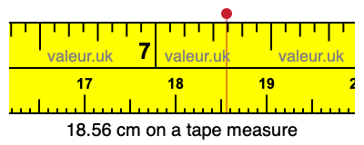 18.56 centimeters on a tape measure