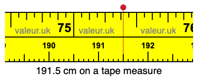 191.5 centimeters on a tape measure