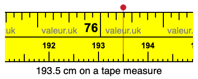 193.5 centimeters on a tape measure