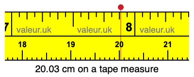 20.03 centimeters on a tape measure