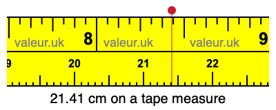 21.41 centimeters on a tape measure
