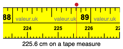 225.6 centimeters on a tape measure