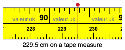 229.5 centimeters on a tape measure