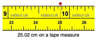25.02 centimeters on a tape measure