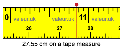 27.55 centimeters on a tape measure