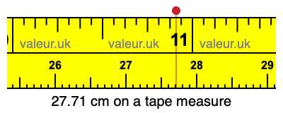 27.71 centimeters on a tape measure