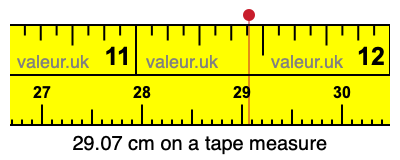 29.07 centimeters on a tape measure