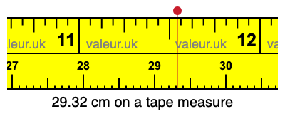 29.32 centimeters on a tape measure