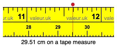 29.51 centimeters on a tape measure