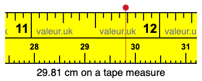 29.81 centimeters on a tape measure