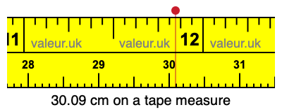 30.09 centimeters on a tape measure