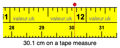 30.1 centimeters on a tape measure