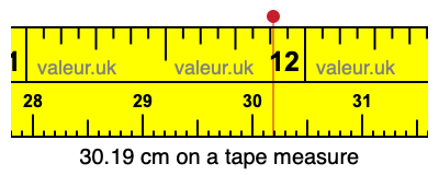 30.19 centimeters on a tape measure