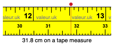 31.8 centimeters on a tape measure