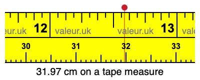 31.97 centimeters on a tape measure