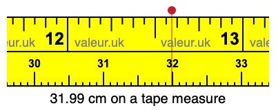 31.99 centimeters on a tape measure