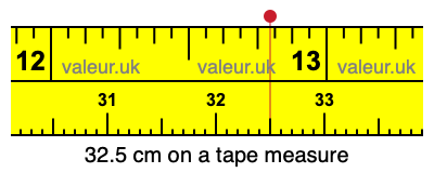 32.5 centimeters on a tape measure