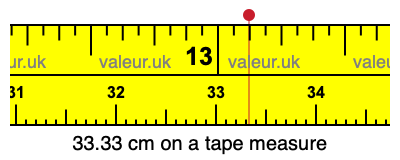 33.33 centimeters on a tape measure