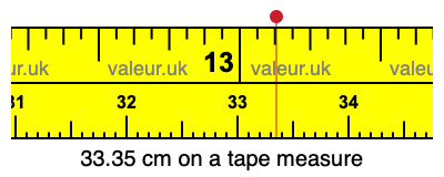 33.35 centimeters on a tape measure