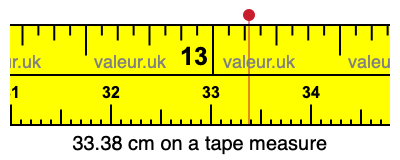 33.38 centimeters on a tape measure