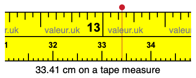 33.41 centimeters on a tape measure