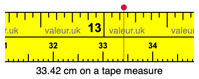 33.42 centimeters on a tape measure