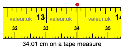 34.01 centimeters on a tape measure