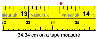 34.34 centimeters on a tape measure