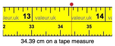 34.39 centimeters on a tape measure