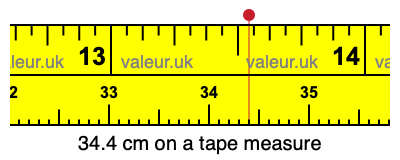 34.4 centimeters on a tape measure