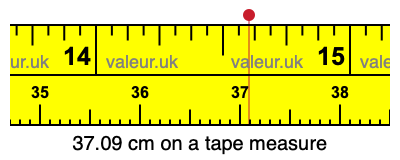 37.09 centimeters on a tape measure