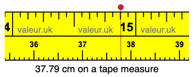 37.79 centimeters on a tape measure