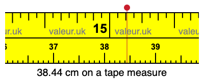 38.44 centimeters on a tape measure