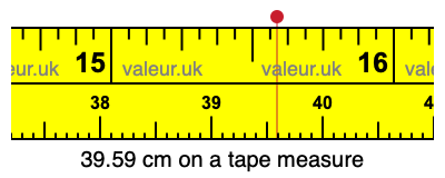 39.59 centimeters on a tape measure