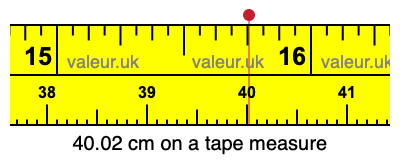 40.02 centimeters on a tape measure