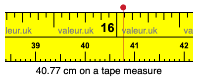 40.77 centimeters on a tape measure