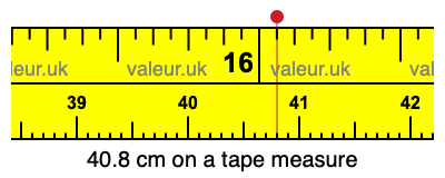 40.8 centimeters on a tape measure