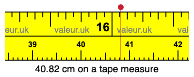 40.82 centimeters on a tape measure