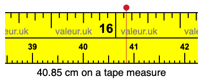 40.85 centimeters on a tape measure