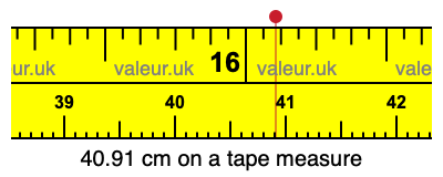 40.91 centimeters on a tape measure