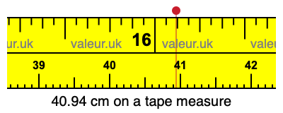 40.94 centimeters on a tape measure