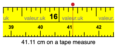 41.11 centimeters on a tape measure