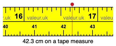 42.3 centimeters on a tape measure