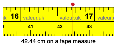 42.44 centimeters on a tape measure