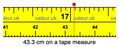 43.3 centimeters on a tape measure