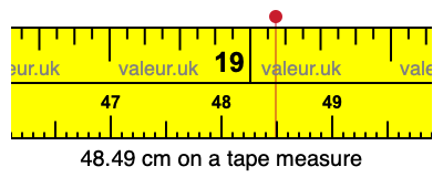 48.49 centimeters on a tape measure