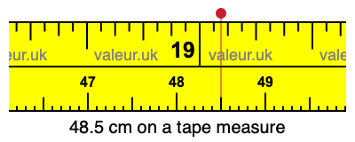 48.5 centimeters on a tape measure