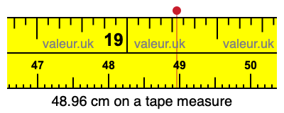 48.96 centimeters on a tape measure