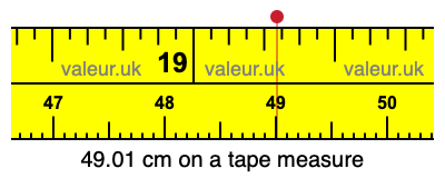 49.01 centimeters on a tape measure